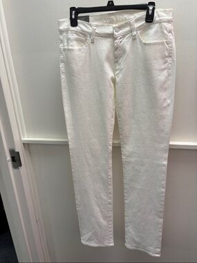7 For All Mankind Straight-Leg White Jeans- NWT